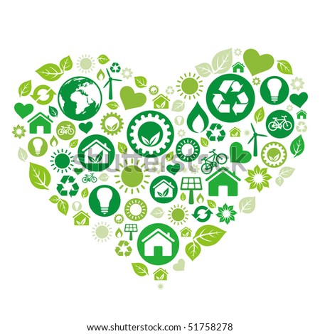 green heart illustration,environment icon
