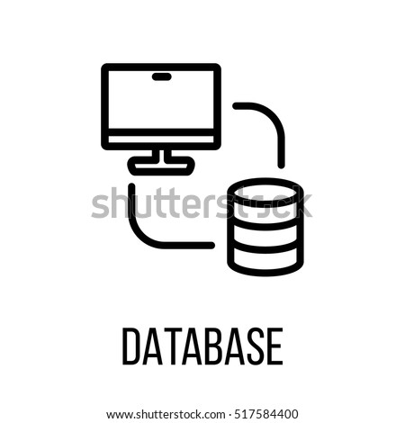 Database icon or logo in modern line style. High quality black outline pictogram for web site design and mobile apps. Vector illustration on a white background. Royalty-Free Stock Photo #517584400