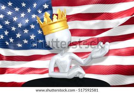 King of America With The Original 3D Character Illustration