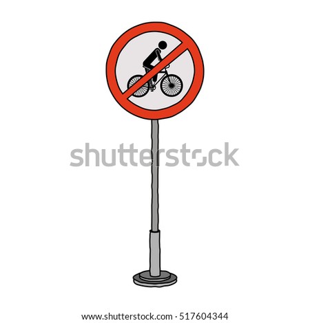 Isolated red and white road sign design