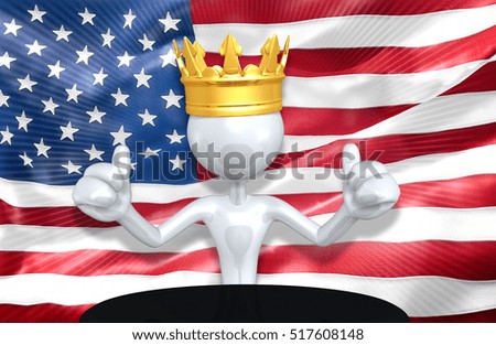 King of America With The Original 3D Character Illustration
