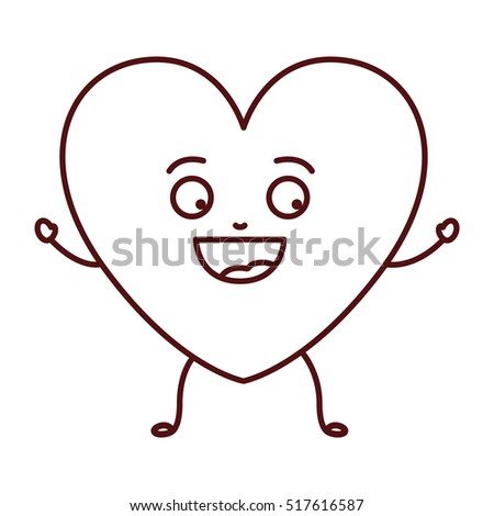 Isolated heart cartoon design