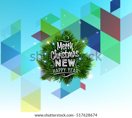Christmas Design and Elements for Xmas and New Year 2017 Invitations, Placards, Flyers, Posters and Banners - Vector Illustration