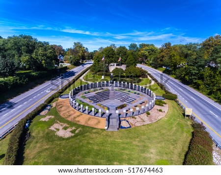 Aerial view of Maryland WWII Memorial