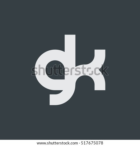 Initial Letter GK DK Design Logo Black White