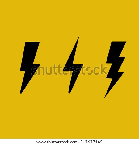 Flat bolt icons isolated on yellow background. Vector illustration. Royalty-Free Stock Photo #517677145