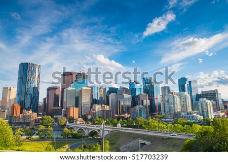 City skyline of Calgary, Alberta, Canada Royalty-Free Stock Photo #517703239