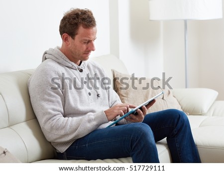 Man with tablet computer