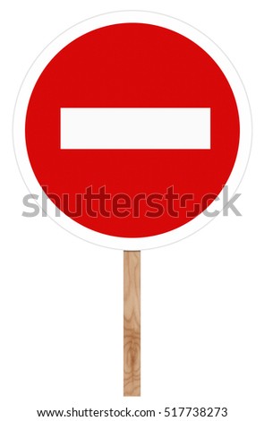 Prohibitory traffic sign isolated on white - No entry