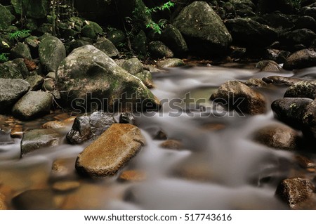 close up Waterfall, mountain river and forest stream, ( slow shutter speed )