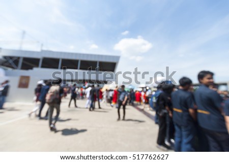 blurred of people at sunny day