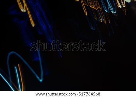 Motion blurred lights, long exposure photo of city night