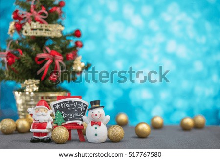 Christmas decoration on abstract blur light background 