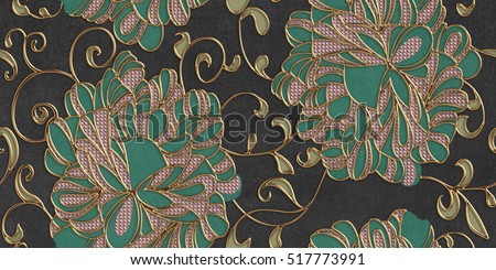 seamless patten over green background
