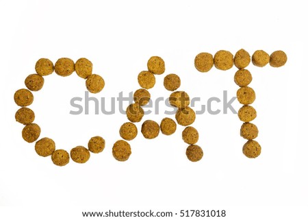 Cat food and dogs. It is isolated on a white background