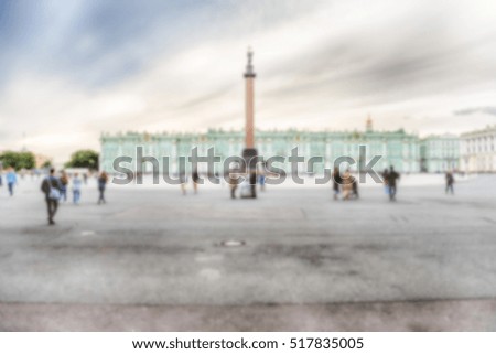 Defocused background of Winter Palace in St. Petersburg, Russia. Intentionally blurred post production for bokeh effect