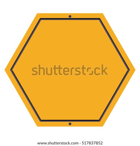 Isolated yellow road sign design