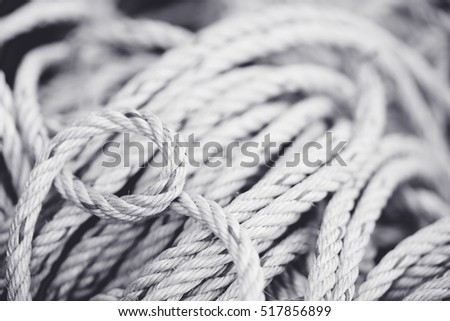 close up ship rope.black and white tone.