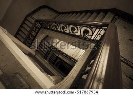 Abstract of spiral staircase background picture architectural element of a historic building