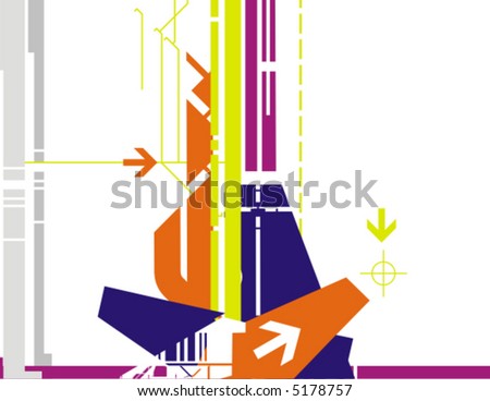 Hi-tech vector background series with arrow details.