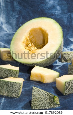 single melon cut in to many piece