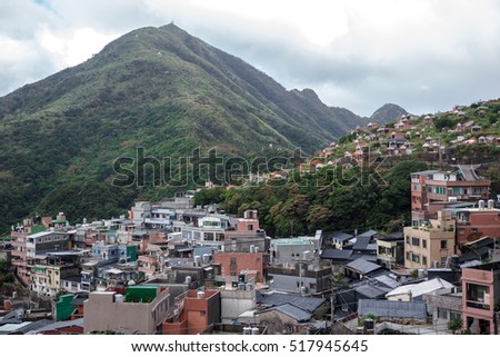 Jioufen village located on a beautiful hill, Taiwan.