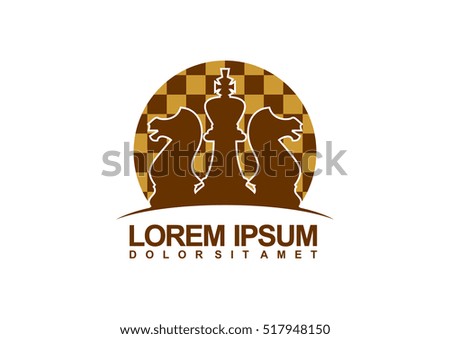 Logo design for a chess companies or a chess player. Logo vector illustration. Flat design.