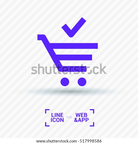 Shopping cart isolated minimal single flat linear icon for application and info-graphic. Commercial line vector icon for websites and mobile minimalistic flat design.