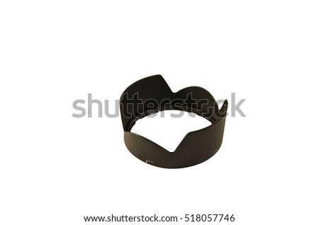 Modern camera lens hood isolated on a white background