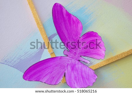 Beautiful butterfly paper  ,  Paper butterflies, pretty colors  ,  Paper cut out butterflies, on wooden background