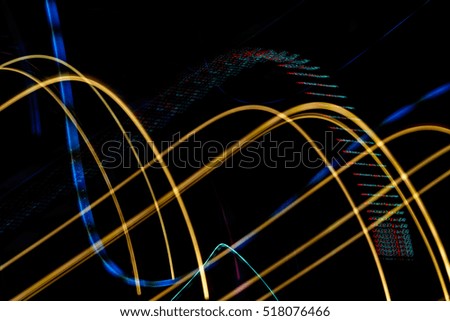 Abstract night lights lines motion background,Abstract blur messy light trail.