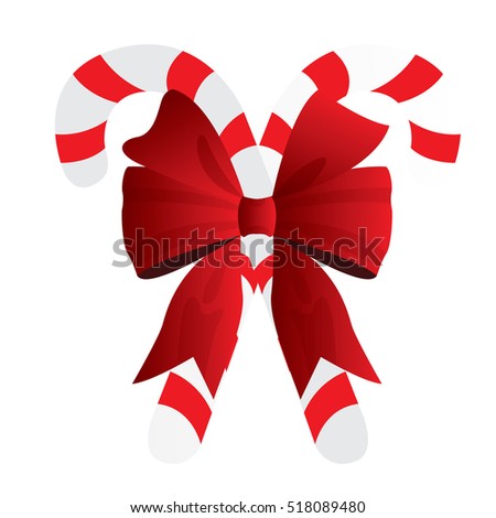 Isolated pair of christmas canes, Vector illustration
