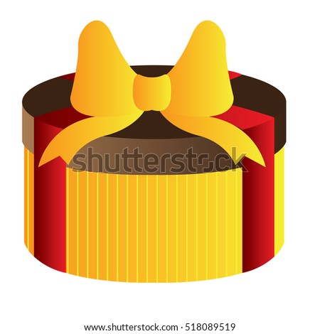 Isolated chocolate box with a ribbon, Vector illustration