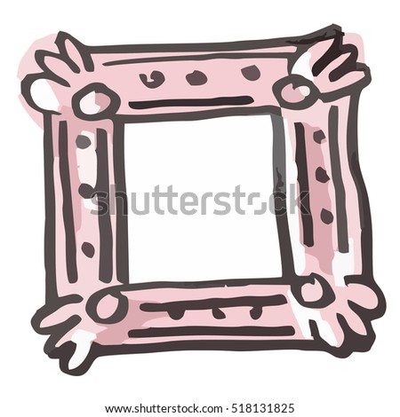 Cartoon Photo Picture Painting Drawing Frame Template Icon Design Vector Illustration