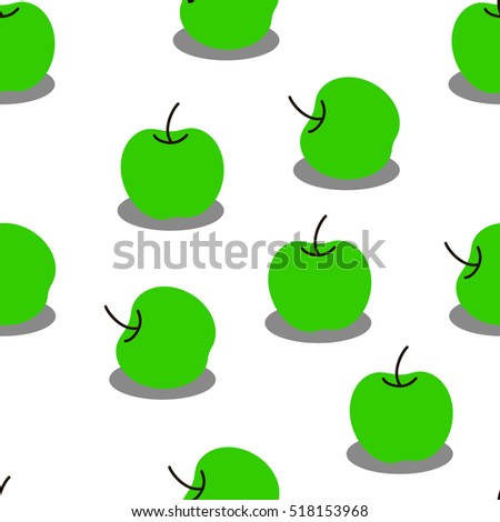 Seamless vector pattern with apples with shadow  for wrapping, kraft, cards, textile, print