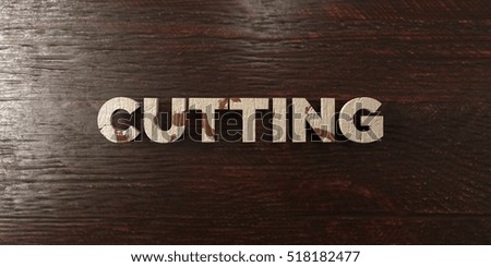 Cutting - grungy wooden headline on Maple  - 3D rendered royalty free stock image. This image can be used for an online website banner ad or a print postcard.
