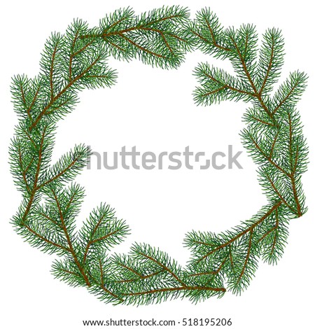 Spruce Branches. Hand drawn. vector illustration. Design element for winter, nature designs. decoration, winter holiday, design, new year's eve. celebratory wreath,