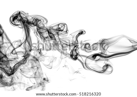 Abstract black smoke on white background