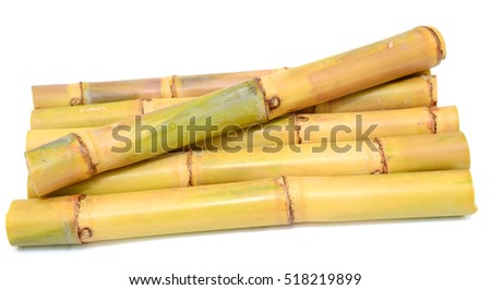 segment Sugar cane isolated on white background