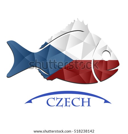 fish logo made from the flag of Czech