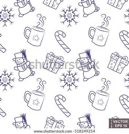 Christmas new year hand drawn doodle Pattern seamless background