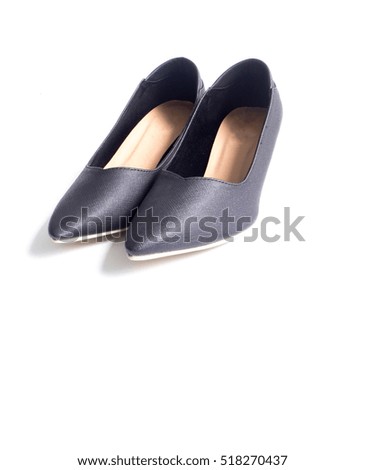 black high heel shoes on white background