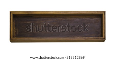 Wooden sign isolated on white with clipping path