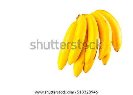bananas on white background Royalty-Free Stock Photo #518328946