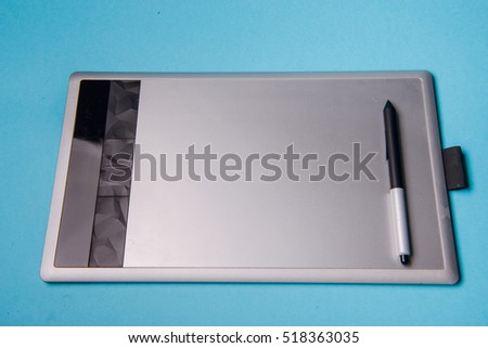 Graphic tablet with pen for illustrators and designers