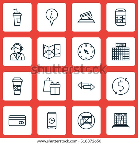 Set Of Travel Icons On Airport Construction, Money Trasnfer And Forbidden Mobile Topics. Editable Vector Illustration. Includes Transfer, Dollar, Shopping And More Vector Icons.
