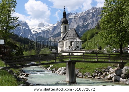 Bavarian alps, Ramsau Berchtesgaden, Germany Royalty-Free Stock Photo #518372872