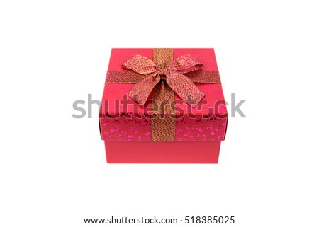 Red gift box isolate on white background