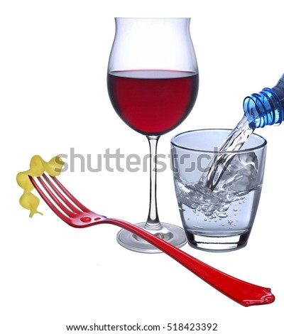 Red wine and waterglass