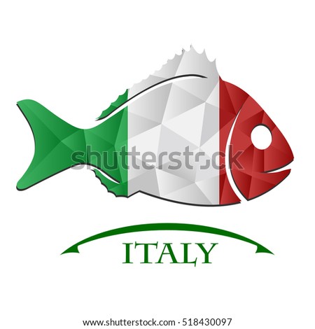 fish logo made from the flag of Italy.